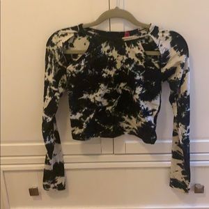 Motel Rocks tye-due cropped long sleeve shirt